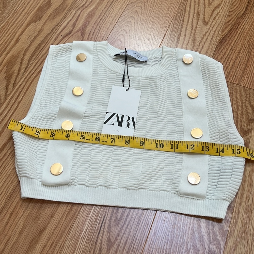 New! Zara medium buttoned knit crop top. - Picture 11 of 13